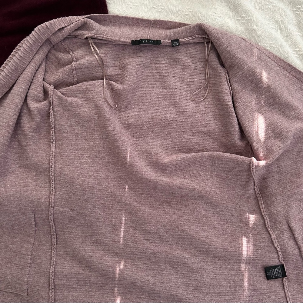 Cyrus Mauve Ribbed Cardigan - Picture 4 of 6